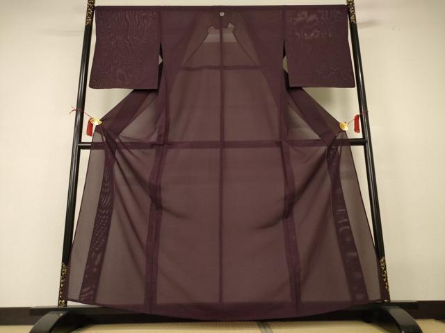 平和屋着物＊夏物 色無地 絽 黒鳶色 正絹 逸品 AABI4740jd