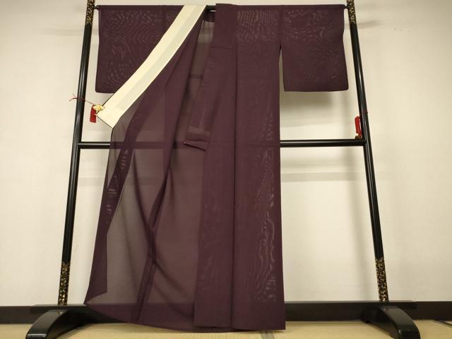 平和屋着物＊夏物 色無地 絽 黒鳶色 正絹 逸品 AABI4740jd