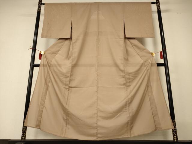平和屋着物＊夏物 色無地 絽 白茶色 正絹 逸品 AABI4741jd