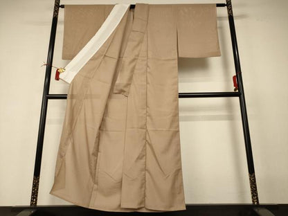 平和屋着物＊夏物 色無地 絽 白茶色 正絹 逸品 AABI4741jd