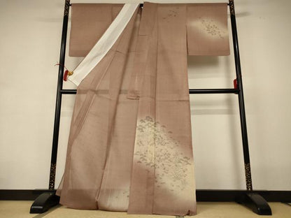 平和屋着物＊夏物 染織の名門 しょうざん 生紬 訪問着 紗 流水草花文 暈し染め 正絹 逸品 AABI4743jd