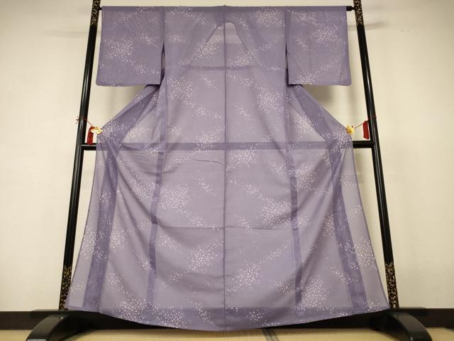 平和屋着物＊夏物 小紋 絽 幾何学文様 洗える着物 AABI4744jd