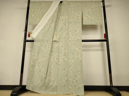 平和屋着物＊夏物 小紋 絽 萩文 金彩 正絹 逸品 AABI4745jd
