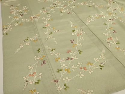 平和屋着物＊夏物 小紋 絽 萩文 金彩 正絹 逸品 AABI4745jd