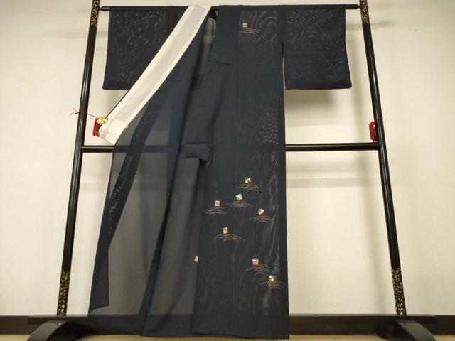 平和屋着物＊夏物 訪問着 絽 駒刺繍 色紙花文 金彩 高島屋扱い 正絹 逸品 AABI4750jd