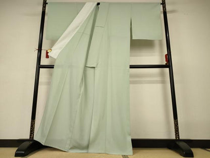 平和屋着物＊夏物　色無地　絽　柳鼠色　正絹　逸品　AABI4751jd