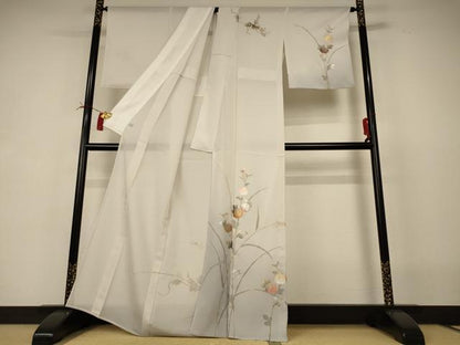 平和屋着物＊夏物　訪問着　絽　作家物　草花文　暈し染め　金銀彩　鈴乃屋扱い　正絹　逸品　AABI4754jd