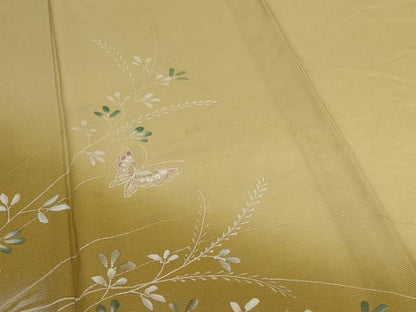 平和屋着物＊夏物　訪問着　絽　手描き　花蝶文　暈し染め　銀彩　正絹　逸品　AABI4755jd