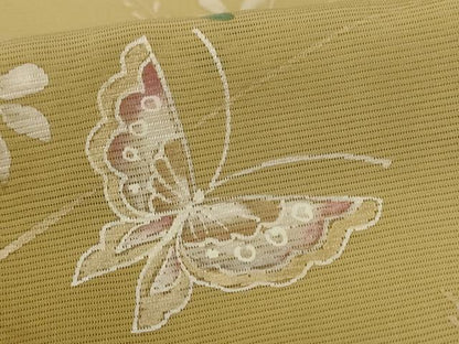 平和屋着物＊夏物　訪問着　絽　手描き　花蝶文　暈し染め　銀彩　正絹　逸品　AABI4755jd