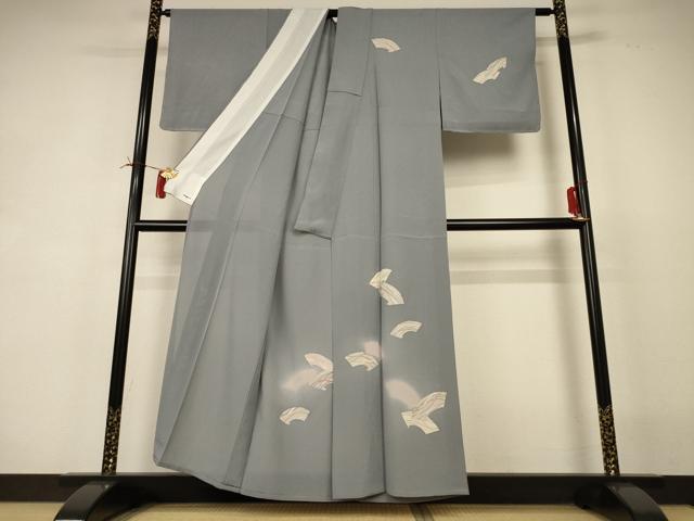 平和屋着物＊夏物　訪問着　絽　地紙重ね文　金彩　正絹　逸品　未使用　AABI4756jd