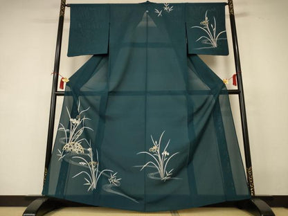 平和屋着物＊夏物 訪問着 絽 流水草花文 金彩 正絹 逸品 AABI4757jd