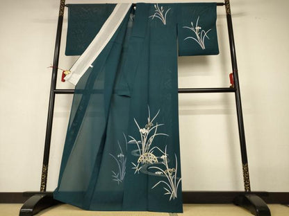 平和屋着物＊夏物 訪問着 絽 流水草花文 金彩 正絹 逸品 AABI4757jd