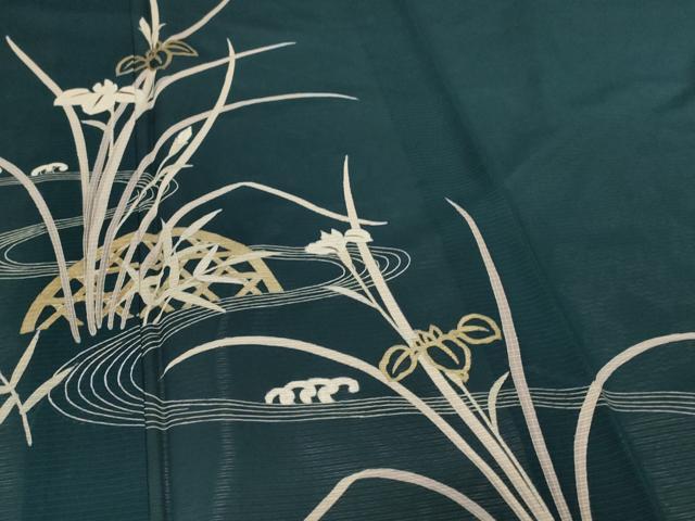 平和屋着物＊夏物 訪問着 絽 流水草花文 金彩 正絹 逸品 AABI4757jd