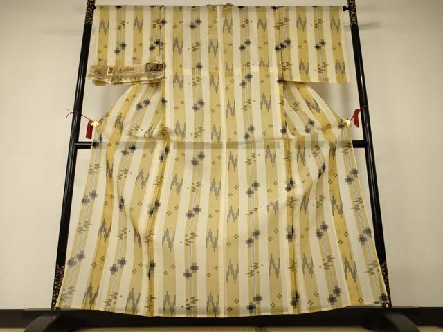 平和屋着物＊夏物　本場琉球絣　夏琉球　証紙付き　正絹　逸品　AABI4760jd