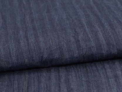 平和屋着物＊夏物　本場小千谷ちぢみ　縞　縮屋作　反端付き　麻　逸品　AABI4762jd