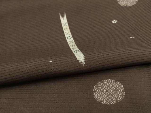 平和屋着物＊夏物 小紋 絽 矢羽花文 ほたる暈し 正絹 逸品 AABI4768jd