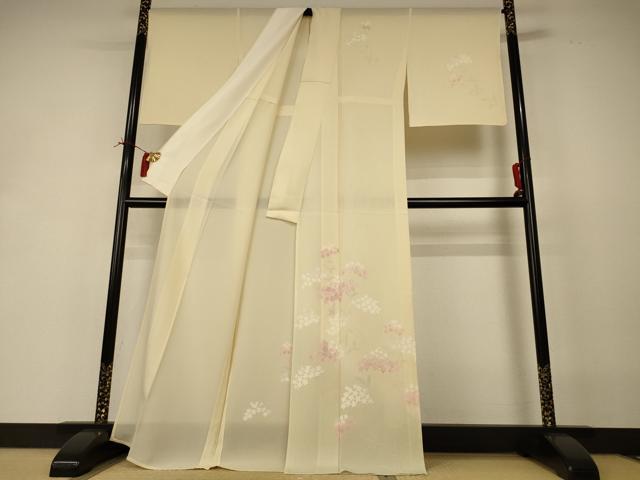 平和屋着物＊夏物 訪問着 絽 草花文 正絹 逸品 AABI4775jd