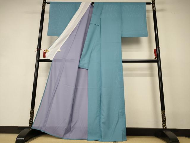 平和屋着物＊夏物 色無地 絽 白群色 洗える着物 AABI4777jd