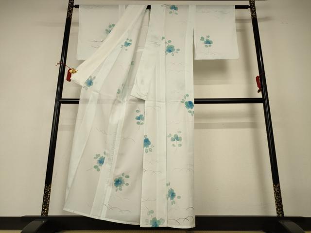 平和屋着物＊夏物 小紋 絽 芝花文 洗える着物 AABI4778jd