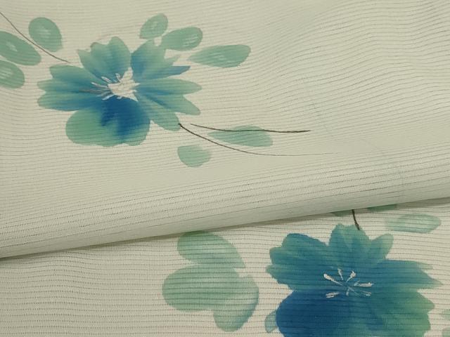 平和屋着物＊夏物 小紋 絽 芝花文 洗える着物 AABI4778jd