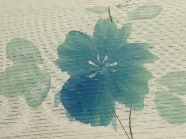 平和屋着物＊夏物 小紋 絽 芝花文 洗える着物 AABI4778jd