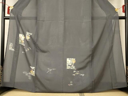 平和屋着物＊夏物 訪問着 絽 流水草花文 金彩 正絹 逸品 AABI4781jd
