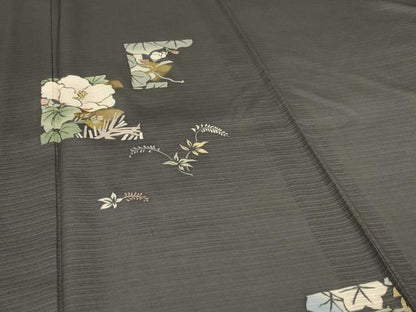 平和屋着物＊夏物 訪問着 絽 流水草花文 金彩 正絹 逸品 AABI4781jd