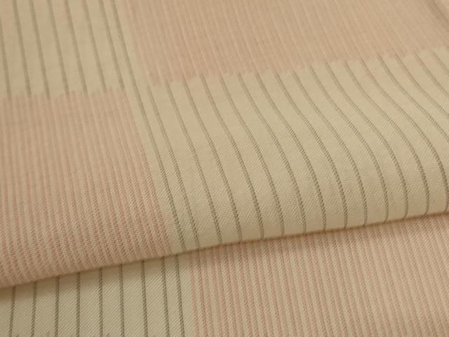平和屋着物＊夏物 小紋 紗 市松文様 高島屋扱い 正絹 逸品 AABI4783jd