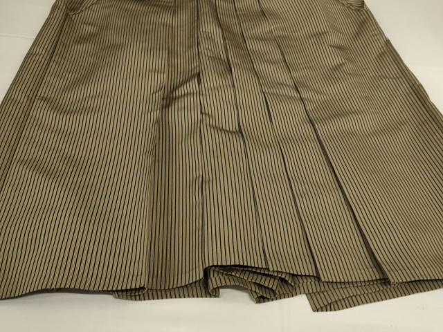 平和屋着物＊夏物 男性 馬乗り袴 縞 正絹 逸品 AABI4787jd