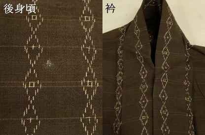 平和屋着物＊夏物 紗紬 幾何学文様 正絹 逸品 AABI4788jd