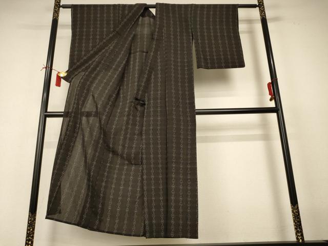 平和屋着物＊夏物 紗紬 幾何学文様 正絹 逸品 AABI4788jd