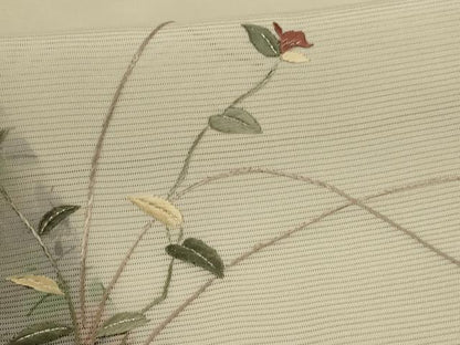 平和屋着物＊夏物 訪問着 絽 刺繍 草花文 暈し染め 正絹 逸品 AABI4789jd
