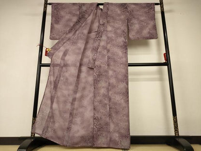 平和屋着物＊夏物　小紋　紗　花唐草文　洗える着物　AABI4792jd