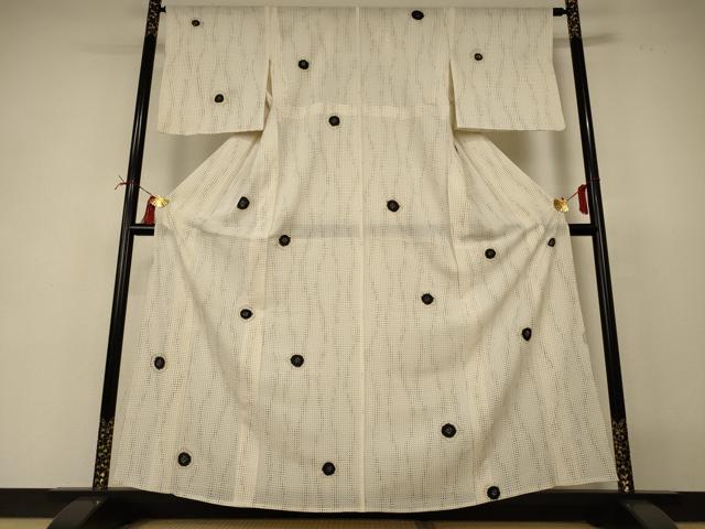 平和屋着物＊夏物　小紋　絽　絞り　丸文　正絹　逸品　AABI4796jd