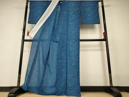 平和屋着物＊夏物 小紋 絽 草花文 やまと誂製 洗える着物 AABI4797jd