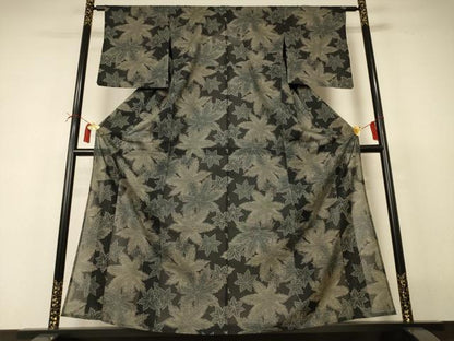 平和屋着物＊夏物 小紋 紗 楓文 正絹 逸品 AABI4800jd