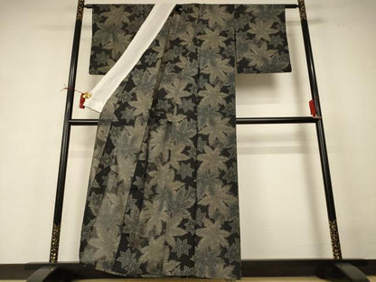 平和屋着物＊夏物 小紋 紗 楓文 正絹 逸品 AABI4800jd
