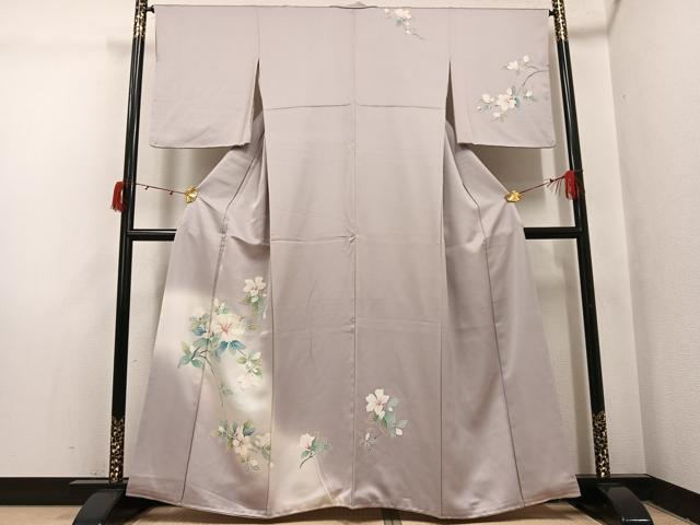 平和屋着物●訪問着　友禅　枝花文　暈し染め　正絹　逸品　AABI4804ph