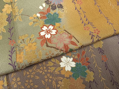 平和屋着物●訪問着　枝花文　暈し染め　金彩　正絹　逸品　AABI4808ph
