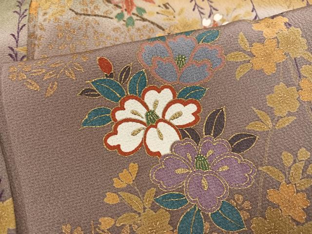平和屋着物●訪問着　枝花文　暈し染め　金彩　正絹　逸品　AABI4808ph