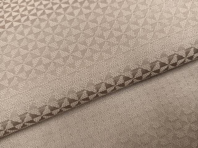 平和屋着物●上質な色無地　幾何学地紋　枯野色　正絹　逸品　AABI4810ph