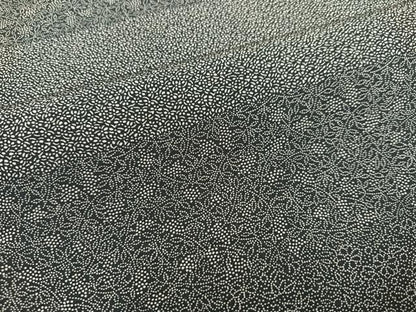平和屋着物●江戸小紋　訪問着　草花文　黒地　正絹　逸品　AABI4813ph