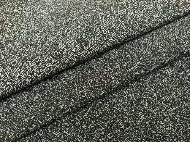 平和屋着物●江戸小紋　訪問着　草花文　黒地　正絹　逸品　AABI4813ph