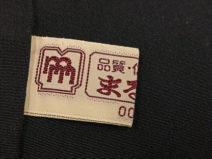 平和屋着物●江戸小紋　訪問着　草花文　黒地　正絹　逸品　AABI4813ph
