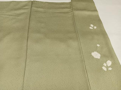 平和屋着物●訪問着　友禅　絞り　草花文　金彩　正絹　逸品　AABI4814ph