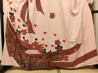 平和屋着物●豪華振袖　寿光織　桜　鳳凰吉祥花文　金彩　正絹　逸品　未使用　AABI4819ph