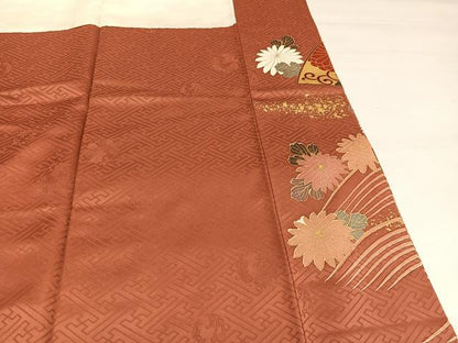 平和屋着物●豪華振袖　駒刺繍　地紙立波草花文　金彩　鈴乃屋扱い　正絹　逸品　AABI4821ph