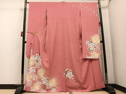 平和屋着物●豪華振袖　舞桜文　暈し染め　金彩　正絹　逸品　AABI4822ph
