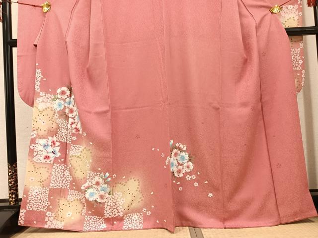 平和屋着物●豪華振袖　舞桜文　暈し染め　金彩　正絹　逸品　AABI4822ph
