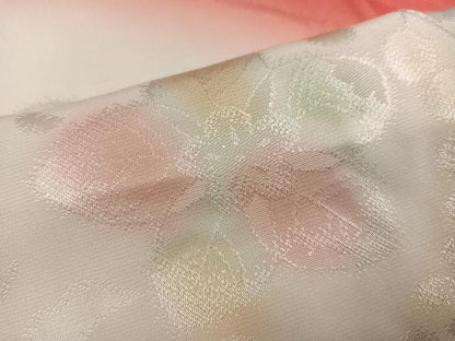 平和屋着物●振袖用長襦袢　無双仕立て　辻が花地紋　暈し染め　半衿刺繍　正絹　逸品　AABI4826ph